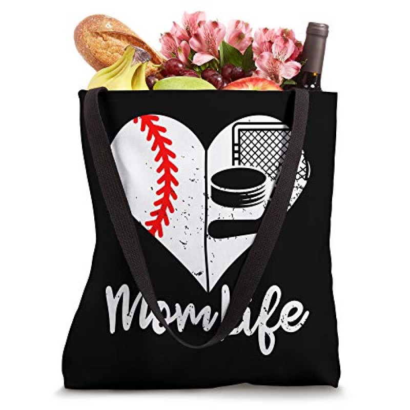 Mom Life 재미 있은 야구 하키 엄마 토트 백