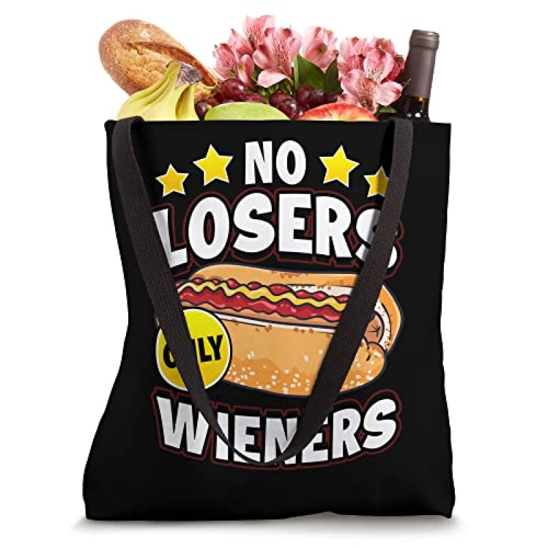 No Losers Only Wieners 핫도그 Pun Wurst 패밀리 그릴링 토트백