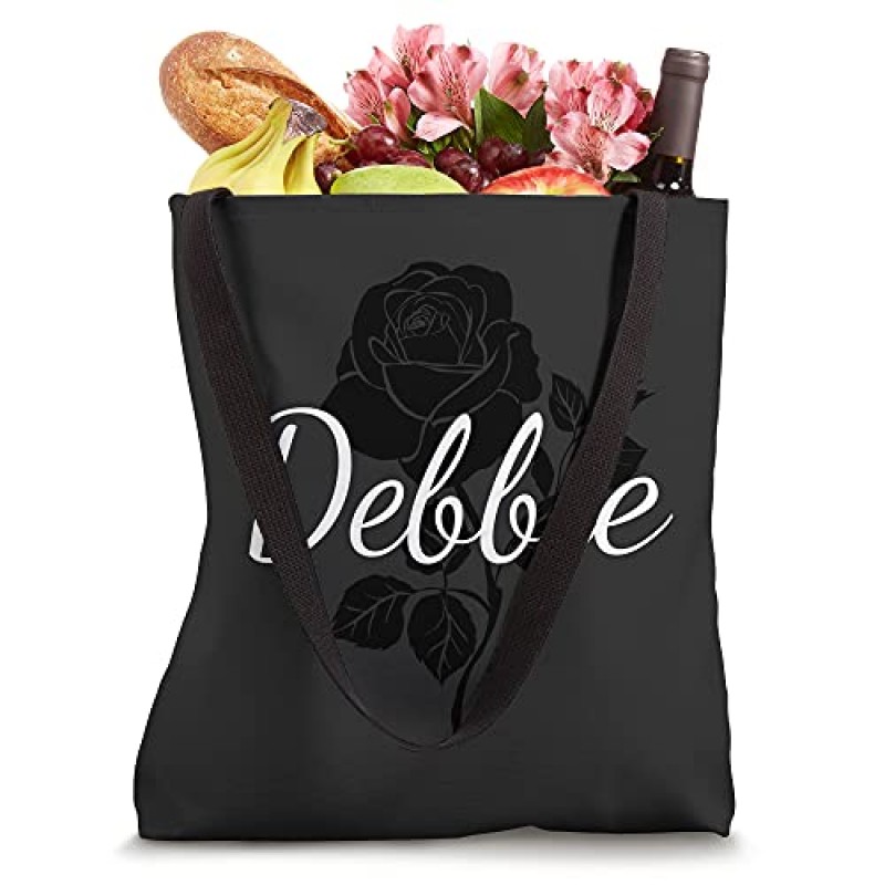 Debbie - 맞춤형 블랙 로즈 그레이 플로럴 맞춤형 토트백