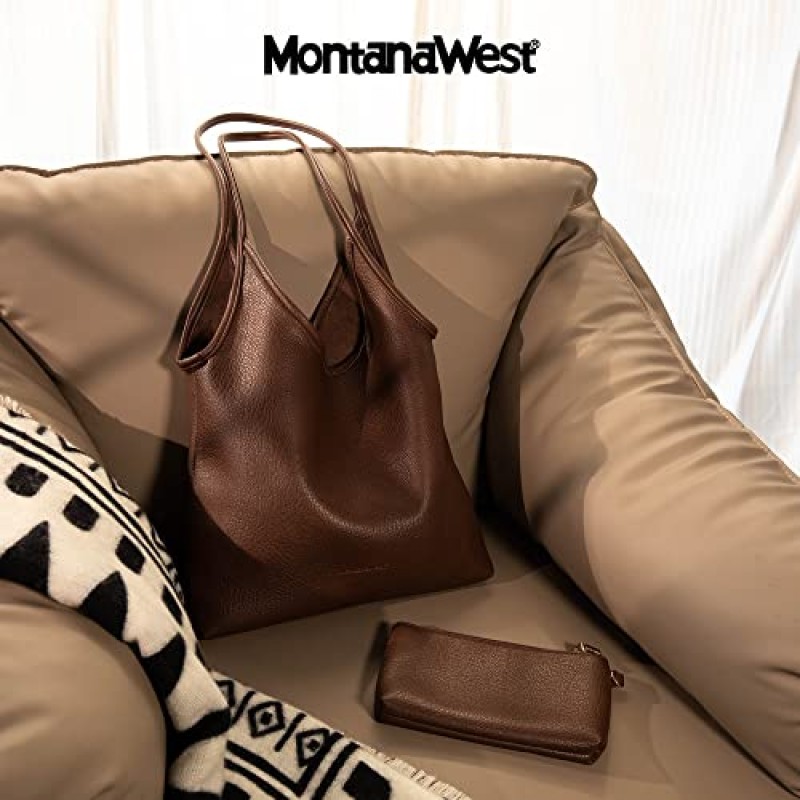 Montana West Slouchy 호보 백 여성용 소프트 디자이너 숄더 지갑 여성용 탑 핸들 핸드백
