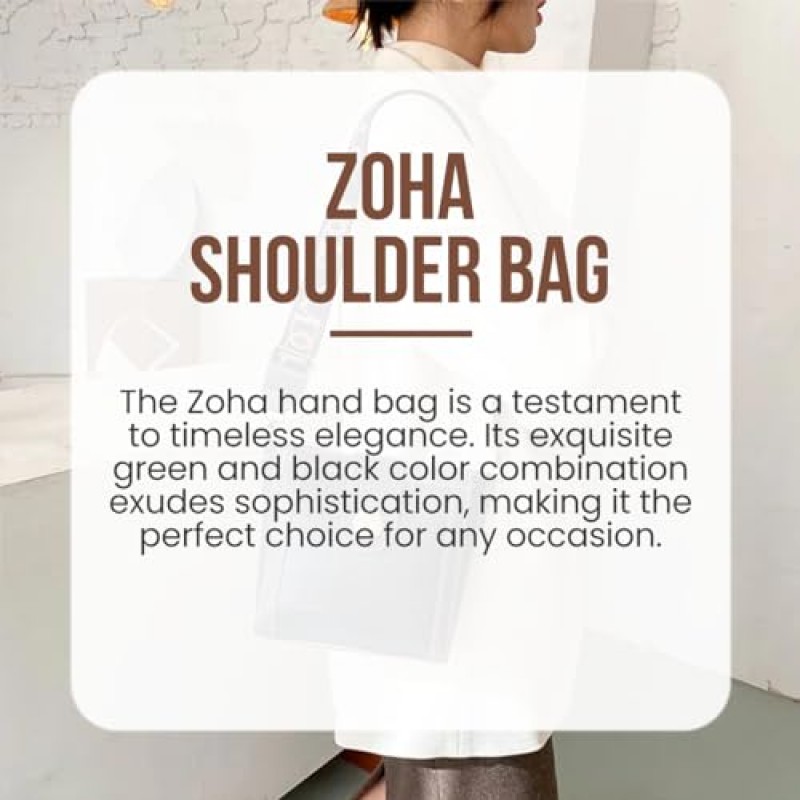 ZOHA 여성용 숄더백 그린과 블랙, 패셔너블한 핸드백 우아한 디자인, 럭셔리 지갑, 매일 들고 다닐 수 있는 가방