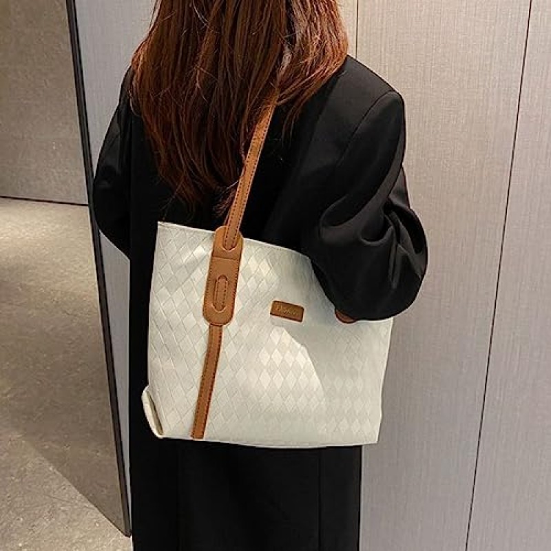 토트 백 여성용 비건 가죽 핸드백 탑 핸들 숙녀 어깨 가방 여성 Weekender Bag 구매자 핸드백