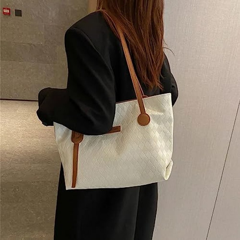 토트 백 여성용 비건 가죽 핸드백 탑 핸들 숙녀 어깨 가방 여성 Weekender Bag 구매자 핸드백