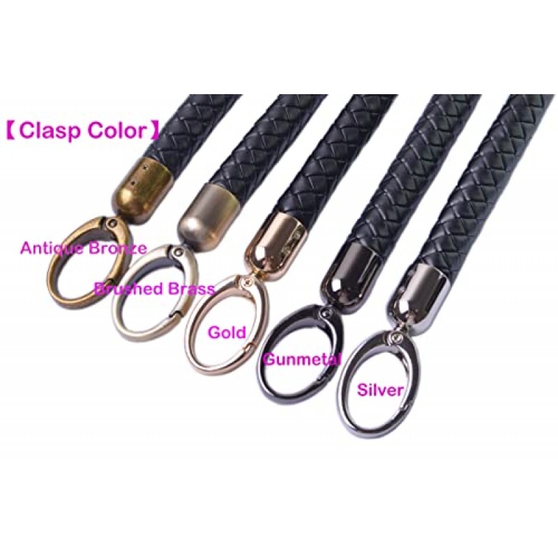 Wento 12 인치 땋은 손잡이 Dia.15mm PU 가죽 손잡이 여성용 교체 핸드백 토트 교체 핸드백 손잡이