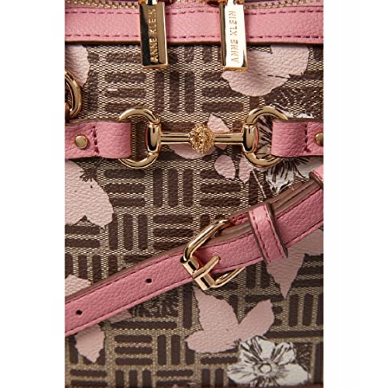 Anne Klein 꽃무늬 오버레이 미니 컨버터블 탑 핸들