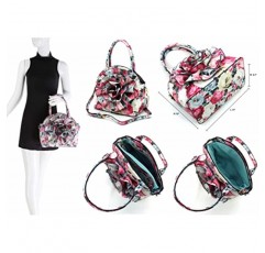 3D 꽃 여성 핸드백과 어울리는 지갑 세트 꽃 무늬 탑 핸들 지갑 2PCS 세트