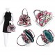 3D 꽃 여성 핸드백과 어울리는 지갑 세트 꽃 무늬 탑 핸들 지갑 2PCS 세트