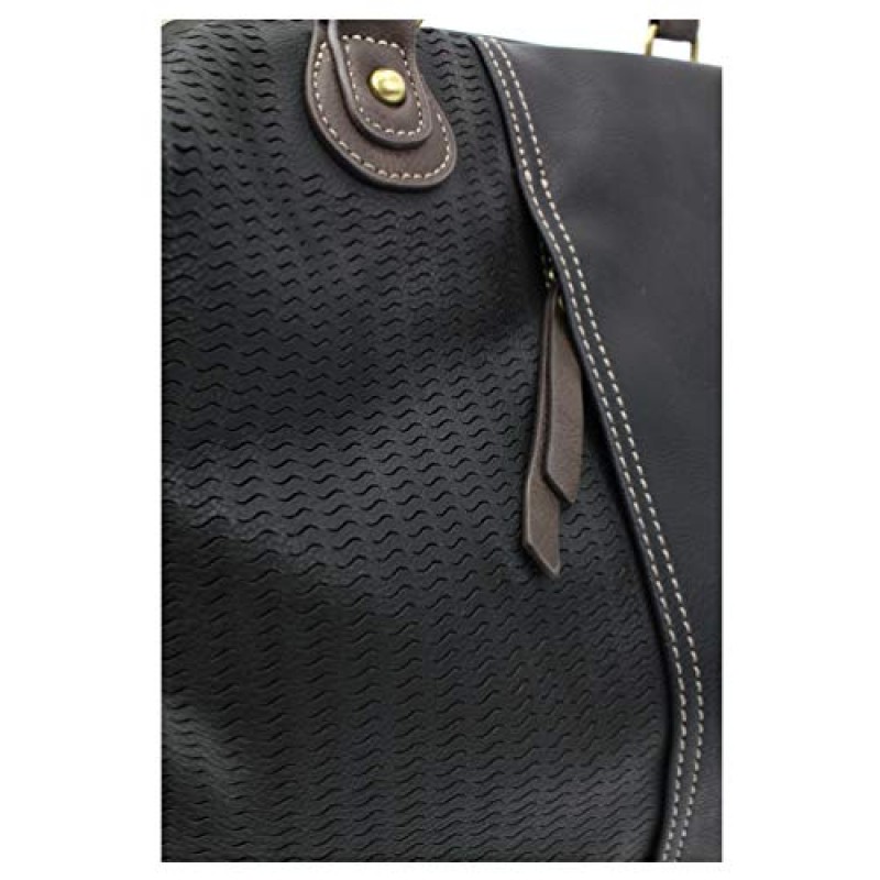 Chala 핸드백 LaserCut 토트 숄더 지갑과 ​​어울리는 지갑 선물 세트(블랙 토트 & 퍼그 지갑 콤보)