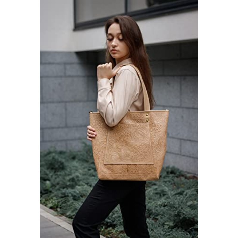 여성을 위한 정품 가죽 구매자 수제 가방 - 완벽한 빈티지 구매자 - 독특한 가죽 핸드백