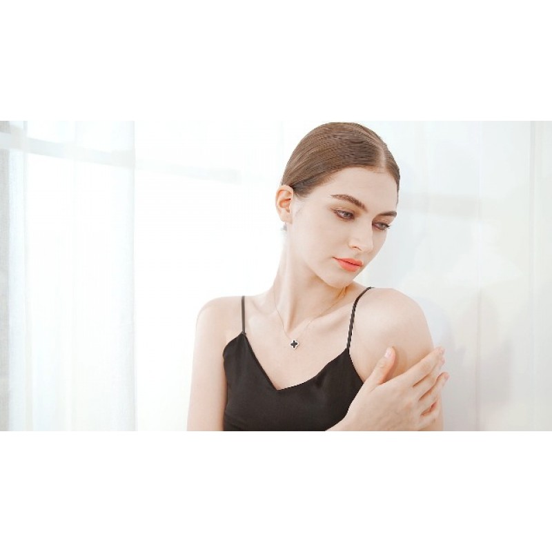 AMIREUX Dainty Lucky Clover 목걸이 14K 골드 도금 네 잎 클로버 목걸이 여성용, 여성용 하이틴 목걸이 쥬얼리