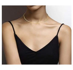 Miabella 솔리드 18K 골드 오버 스털링 실버 이탈리아 2mm 또는 2.5mm 돔 오메가 링크 체인 목걸이 여성용 16+2 조절 가능한 길이 925 Made in Italy