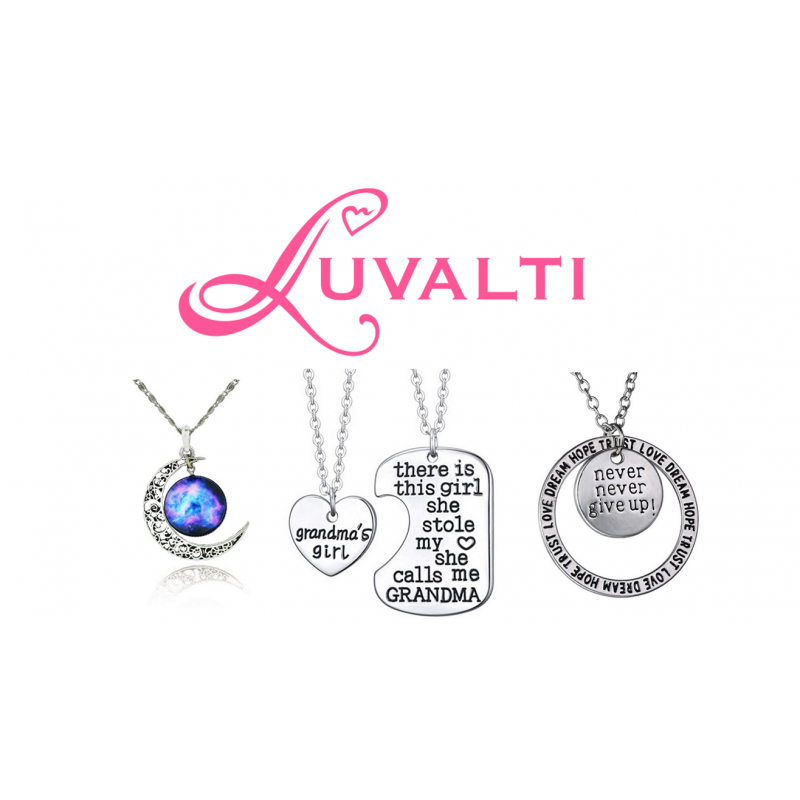 Luvalti 갤럭시 & 초승달 우주 달 펜던트 목걸이 - 다채로운 유리 - 17.5' 체인 - 여성을 위한 훌륭한 선물