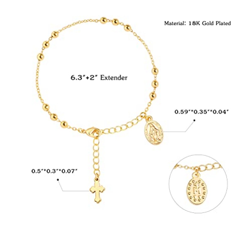 18K 골드 도금 링크 체인 팔찌 Dainty Bead Ball Chain Boho 커프 팔찌 팔찌 여성용 Teen Girls