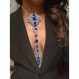 ELABEST Boho 라인 석 선언문 가슴 체인 크리스탈 목걸이 바디 체인 여름 해변 바디 쥬얼리 액세서리 여성과 소녀를위한