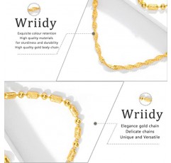 Wriidy 계층화 된 바디 체인 골드 허리 체인 여성 비키니 배꼽 팔찌 위 체인 여자를위한 비치 쥬얼리 액세서리