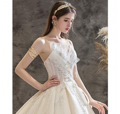 FINREZIO 그리스 여신 머리띠 팔 커프 신부 보석 세트 로마 로렐 잎 지점 크라운 Armlet 상완 밴드 팔찌 조절 가능