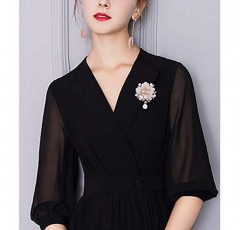 SHAN LI HUA 패션 액세서리 쉘 진주 꽃 브로치 여성 안전 핀 화이트 핑크