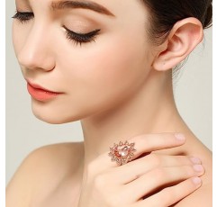 BriLove 웨딩 신부 보석 여성용 오스트리아 크리스탈 눈물 클러스터 문 목걸이 매달려 귀걸이 링크 팔찌 세트