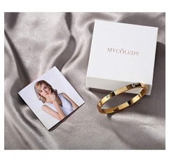 크리스마스 선물 MVCOLEDY 쥬얼리 골드/화이트 골드 도금 팔찌 팔찌 하트 스톤 스테인레스 스틸 크리스탈 팔찌 팔찌 여성용 쥬얼리 크기 6.7 인치