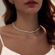 여성을위한 Zeffy 테니스 목걸이, 18K 골드/실버 도금 라인 석 초커 목걸이 Dainty 지르코니아 컷 가짜 다이아몬드 체인 웨딩 쥬얼리 여성을위한