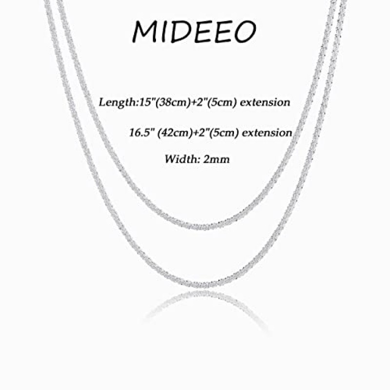 MIDEEO 여성을위한 골드 계층 목걸이 14K 골드 도금 계층 체인 목걸이 세트 빛나는 트위스트 로프 간단한 뱀 체인 3 레이어 세트 여성 쥬얼리 선물