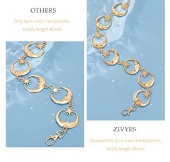 Zivyes 골드 문 금속 벨트 중세 르네상스 의상 허리 체인 벨트 고딕 액세서리 여성 귀걸이 세트