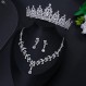 GEURLEV 웨딩 크리스탈 티아라 및 크라운 여성용, 신부 로얄 퀸 헤드 밴드 공주 Quinceanera 헤드 피스 생일 파티 미인 대회 파티 (실버 세트)