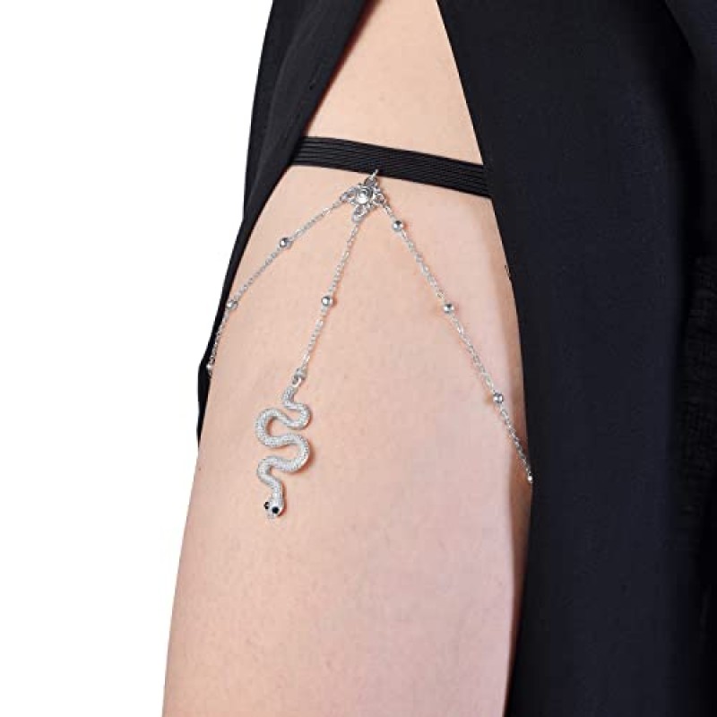 Tornito 12Pcs 허벅지 체인 스네이크 하트 진주 CZ 다리 체인 Boho 레이어드 바디 체인 여름 해변 파티 바디 쥬얼리 여성용 실버 골드 톤