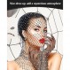 2 팩 할로윈 크리스탈 메쉬 바디 체인 망사 긴 장갑 라인스톤 글리터 통기성 모자 나이트 클럽 레이브 커버 바디 액세서리 쥬얼리 코스프레 여성용 소녀 파티