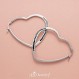 555Jewelry 여성용 하트 모양 사랑 스테인레스 스틸 대형 진술 후프 귀걸이