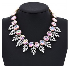 Zthread Lux ​​Statment 목걸이 리프 크리스탈 초커 Eveing ​​Dress Brial 쥬얼리 목걸이 귀걸이 여성용 세트