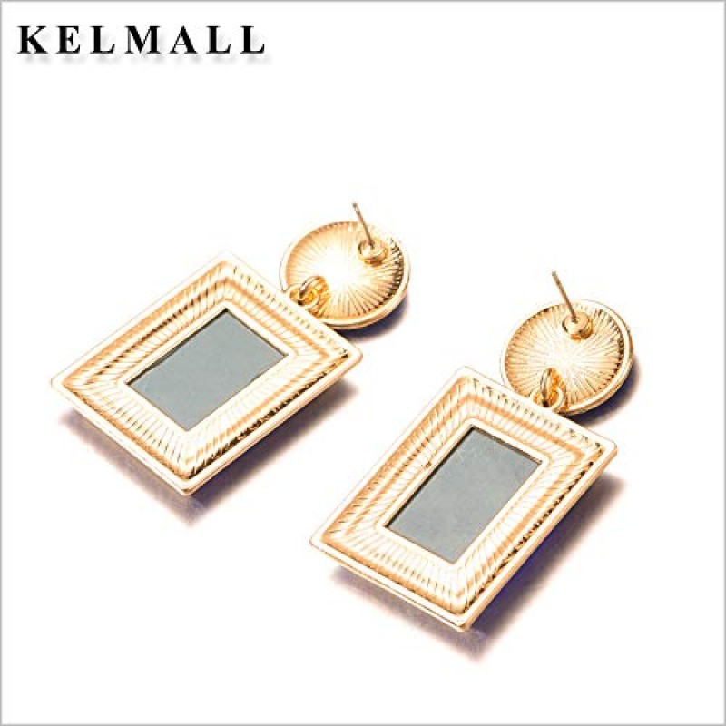 KELMALL 여성용 기하학 투명 수지 진술 귀걸이 과장된 빈티지 불규칙한 드롭 매달려 귀걸이