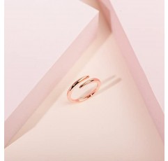 PAVOI 14K 골드 도금 큐빅 지르코니아 여성용 오픈 트위스트 이터니티 밴드