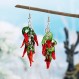 ZKBKJSPZJB 붉은 칠리 고추 드롭 귀걸이 재미 있은 수지 시뮬레이션 야채 음식 매달려 귀걸이 여자를위한 뜨거운 고추 성명 귀걸이 여자 쥬얼리