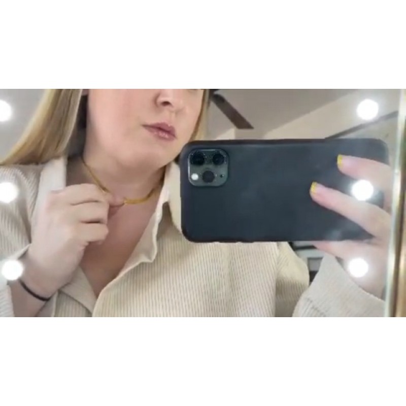 DOORATLL 18K 도금 골드 플랫 스네이크 체인 목걸이 여성용 골드 헤링본 초커 목걸이 (5MM,14