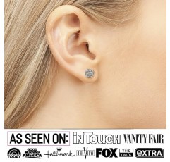 Cate & Chloe Nelly 18k 화이트 골드 스터드 귀걸이 여성 | 라운드 컷 크리스털이 있는 실버 큐빅 지르코니아 귀걸이 스터드, CZ 실버 귀걸이 세트, 여성을 위한 패션 귀걸이, 저자극성 귀걸이