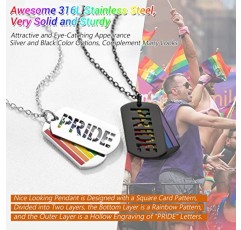 PROSTEEL 게이 프라이드 Lgbtq 물건, 무지개 목걸이, Lgbt 귀걸이, 프라이드 월 액세서리, 남성 여성용 프라이드 쥬얼리, 선물 상자 제공