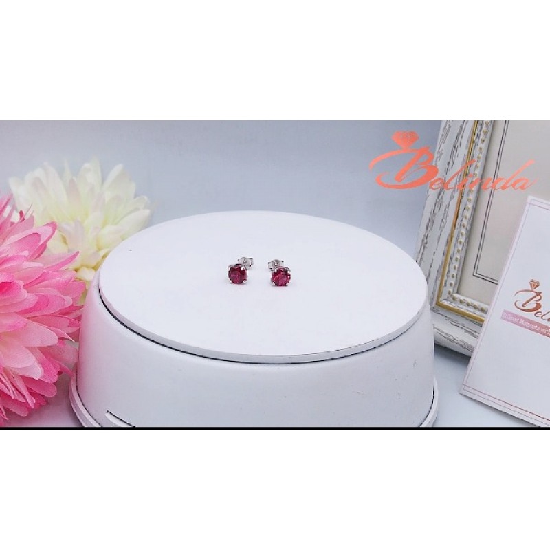 Belinda Jewelz 여성을위한 탄생석 귀걸이 선물 925 스털링 실버 큐빅 지르코니아 스터드 귀걸이 클래식 파인 라운드 보석 독특한 모양 CZ 보석 솔리테어 로듐 프롱 우아한 보석 액세서리