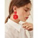 CEALXHENY 꽃 매달려 귀걸이 Boho 계층화 된 꽃 꽃잎 드롭 귀걸이 성명 여자를위한 스터드 귀걸이 여자