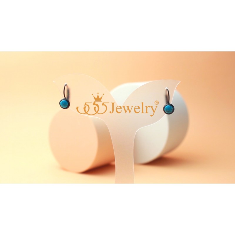 555Jewelry 여성용 스테인레스 스틸 스톤 컷 클래식 레버백 결과 귀걸이