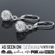 Cate & Chloe Alessandra 18k 화이트 골드 댕글 귀걸이 | 라운드 컷 큐빅 지르코니아 귀걸이, 여성용 드롭 & 댕글 귀걸이, 인피니티 헤일로 실버 귀걸이 세트, 저자극성 귀걸이 패션 주얼리