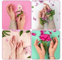 PANTIDE 6Pcs 다채로운 데이지 꽃 구슬 팔찌 세트 인디 수제 페르시 꽃 팔찌 Vsco Boho 비치 여름 땋은 문자열 Y2K 미적 Kidcore 보석 여자를위한 꽃