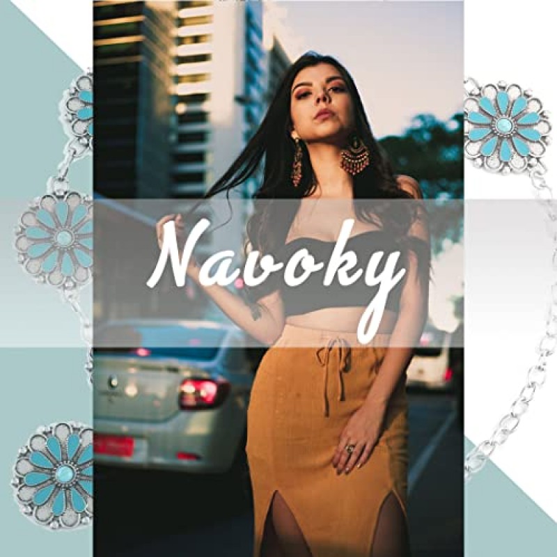 Navoky 청록색 허리 체인 실버 밸리 BodyChain 서양 체인 벨트 콘쵸 벨트 Boho 바디 액세서리 여성과 소녀를위한 보석