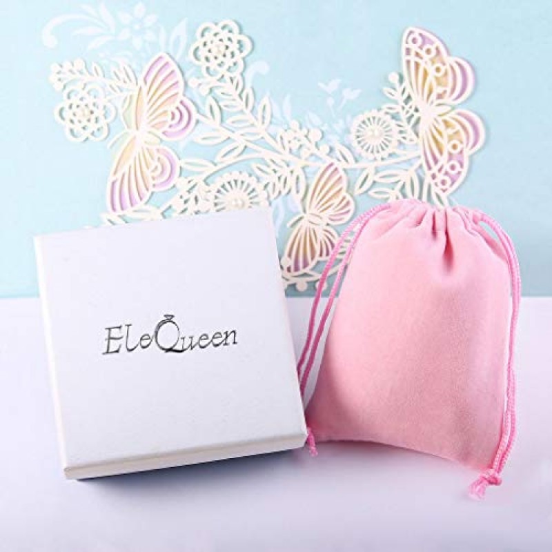 EleQueen 여성용 큐빅 지르코니아 눈물 방울 Y 목걸이 매달려 귀걸이 쥬얼리 세트 신부 들러리