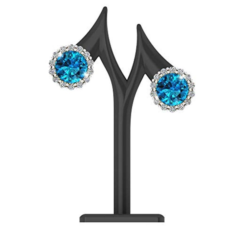 Belinda Jewelz 여성을위한 탄생석 귀걸이 선물 14k 골드 밝은 스파클 라운드 보석 스터드 귀걸이 솔리드 하이 샤인 아름다운 현대 고급 보석 액세서리 푸시 백 미끄럼 방지 보석