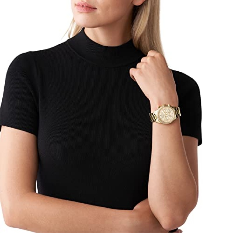 Michael Kors Ritz 여성용 시계, 스테인리스 스틸 및 파베 크리스탈 여성용 시계