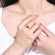 여성을위한 PHNIBIRD 골드 반지 럭셔리 꽃 모양 사파이어 약혼 반지 스털링 실버 반지 결혼식 크기 8-10
