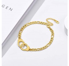 PROSTEEL 트렌디 수갑 디자인/사용자 정의 단어 발목 팔찌 남성 여성 청소년, 316L 스테인레스 스틸 발찌 실버/골드/블랙 톤, 저자 극성, 선물 상자 제공