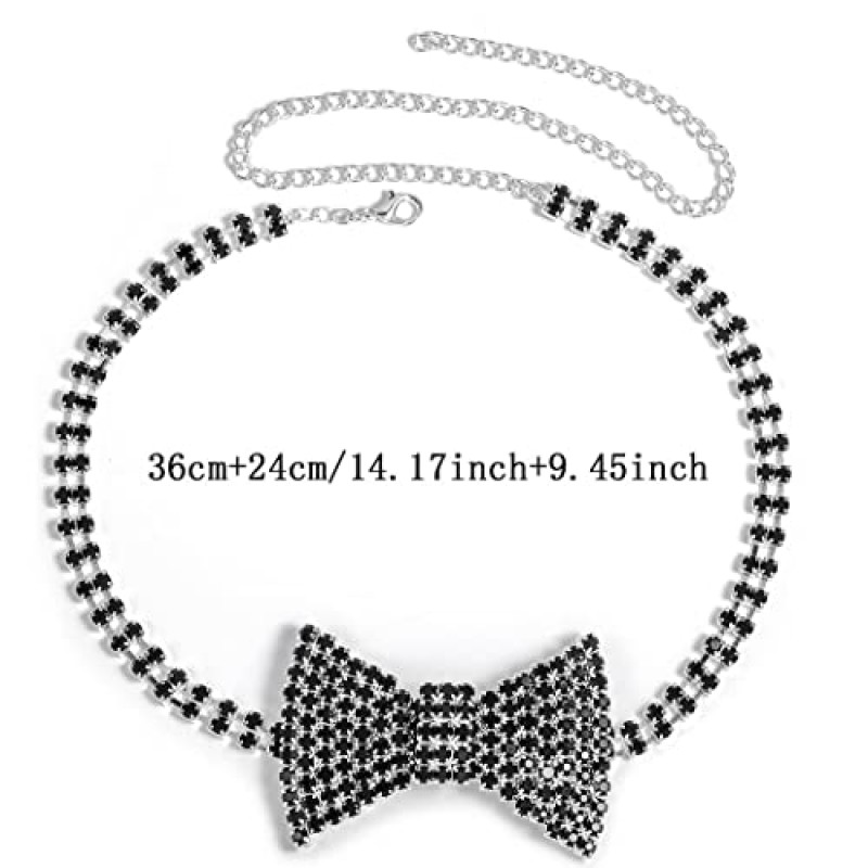 Sethain Boho 라인 석 초커 목걸이 실버 크리스탈 bowknot 목걸이 여성과 소녀를위한 파티 쥬얼리 액세서리