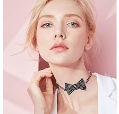 Sethain Boho 라인 석 초커 목걸이 실버 크리스탈 bowknot 목걸이 여성과 소녀를위한 파티 쥬얼리 액세서리